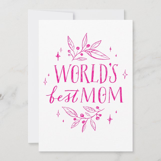 Convite mundos rosa melhor dia de as mães mãe (Frente)