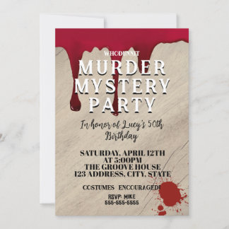 Convite Murder Mystery Dinner Invitation – Bloody Whodunit