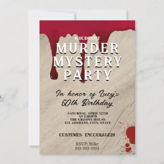 Convite Murder Mystery Dinner Invitation – Bloody Whodunit