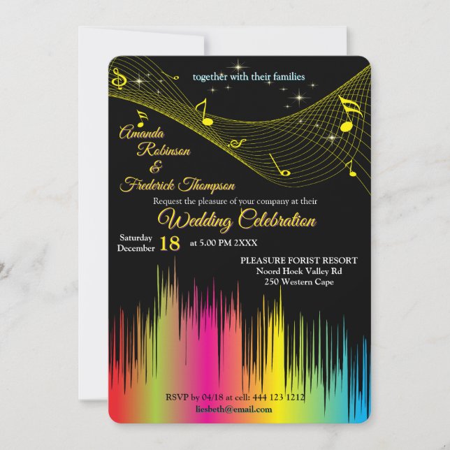 Convite Music Lovers Celebration Themes (Frente)