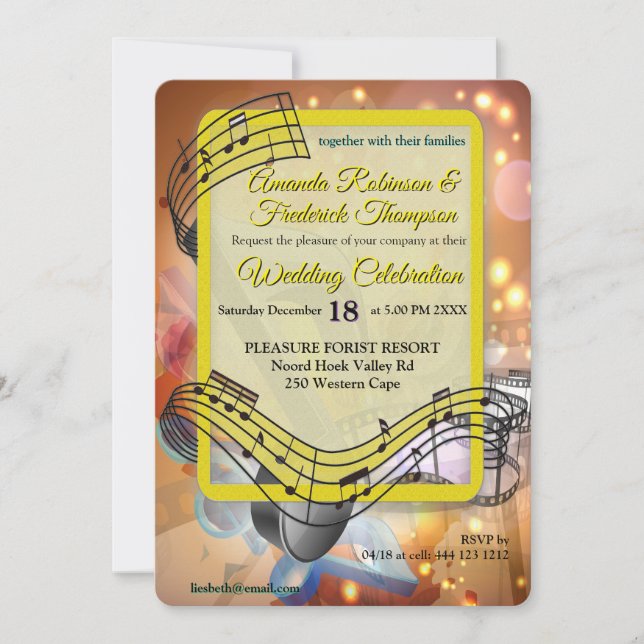 Convite Music Lovers Celebration Themes (Frente)