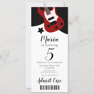 Convite Música de Concerto Fofa Estilo de Bilhete de Estre