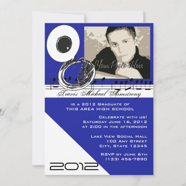 Convite Música de Formatura/ Tuba (Frente)