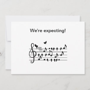 Convite Música Personalizada para Chá de Bebê Notas de Pás