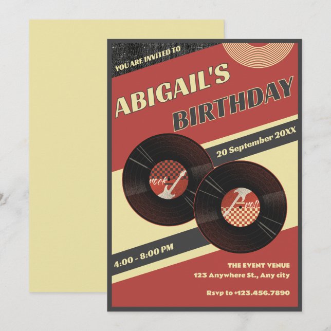 Convite Música retrô  (Frente/Verso)