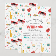 Musical Instruments Music Theme Birthday Party