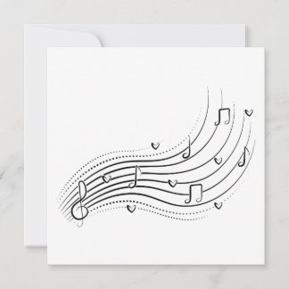 Convite Musical note wave, black line clipart