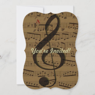 Convite Musical Treble Clef Sheet Music Classic