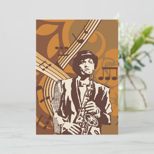 Convite Músico de Jazz com Saxofone
