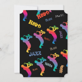 Convite Músicos de Jazz Música Retro Blues Festa Elétrica