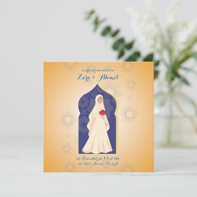 Convite Muslim bachelorette (Em pé/Frente)