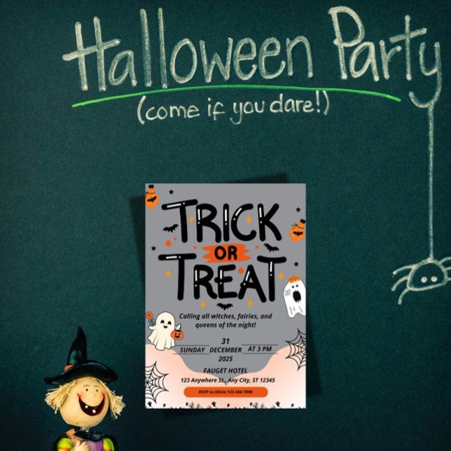 Convite Mysterious Chinese Text Halloween Invitation (Criador carregado)