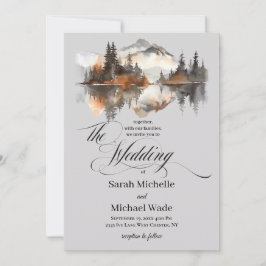Convite Mystic Autumn Calligraphy Wedding Invitation