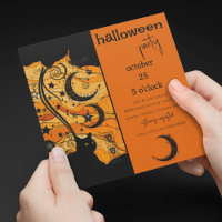 Mystical Black Cat e Celestial Símbolos Halloween