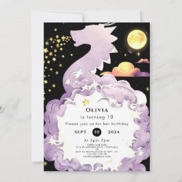 Convite Mystical Boho Dragon Birthday