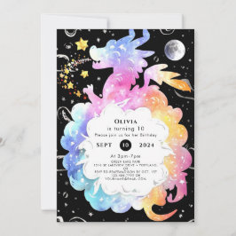 Convite Mystical Boho Dragon Birthday