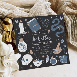 Convite Mystical Crystal Fortune Teller Doce Dezesseis