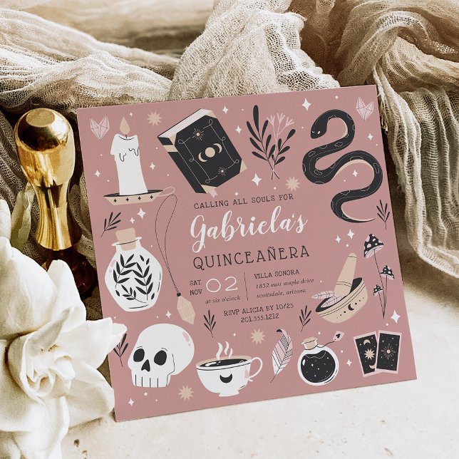 Convite Mystical Crystal Fortune Teller Quinceanera (Criador carregado)