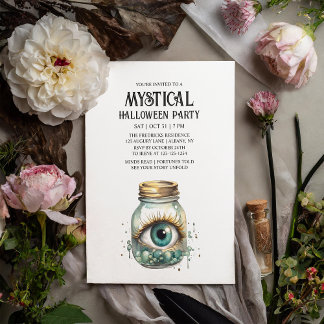 Convite Mystical Eye Fortune Spooky Mint Festa de Hallowee