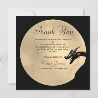 Convite Mythical Dragon Funeral Thank You Cards
