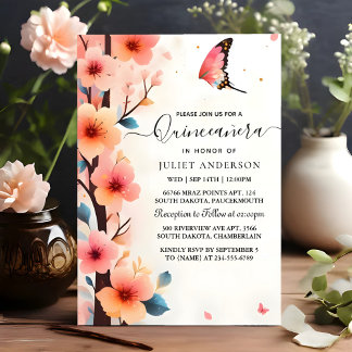 Convite Na Árvore de Madeira, Cinza Rosa, Cereja Brilhante