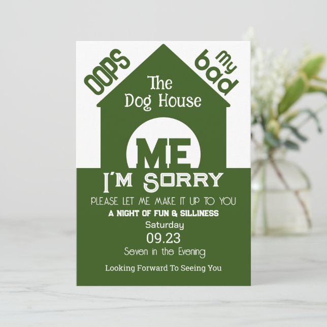 Convite Na Casa dos Cachorros, sinto muito (Em pé/Frente)
