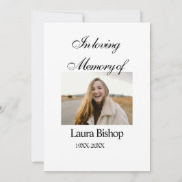 Convite Na memória amorosa do amor funerário, adicione nom