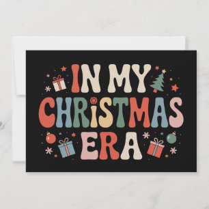Convite Na Minha Era de Natal Árvore de Natal Retro Tempor