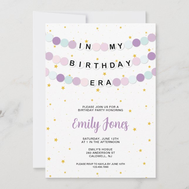 Convite Na minha Festa de aniversário de aniversário (Frente)