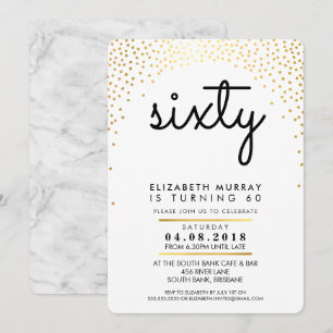 Convite NA MODA 60ª festa de aniversário INVITE confete ou