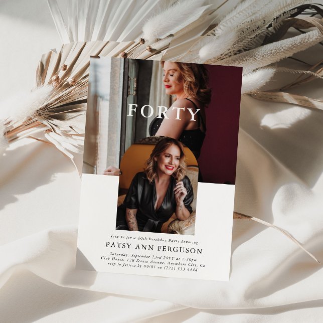 Convite Na moda, aniversário de 40 anos de Fotografia Míni (Criador carregado)