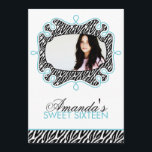 Convite Na moda Aqua Frame Sweet 16<br><div class="desc">Alguns elementos de design © Mujka Design</div>