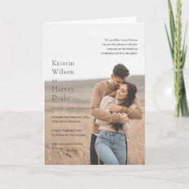 Convite Na moda Black and White Photo Modern Weding