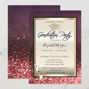 Convite Na moda Boné de formatura,Graduação De Vidro