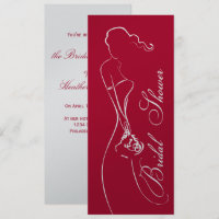 Na moda Bride Chá de panela vermelho profundo