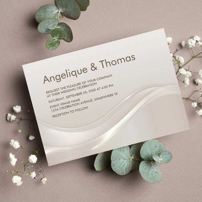 Convite Na moda Cream Wedding (Criador carregado)