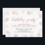 Convite Na moda de cobre moderna 50ª, 60ª Festa de anivers<br><div class="desc">Celebre o seu dia especial com este design de convite de aniversário com uma bela tipografia e padrões de fundo em textura falsa de cobre.</div>