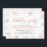 Convite Na moda de cobre moderna 50ª, 60ª Festa de anivers<br><div class="desc">Celebre o seu dia especial com este design de convite de aniversário com uma bela tipografia e padrões de fundo em textura falsa de cobre.</div>