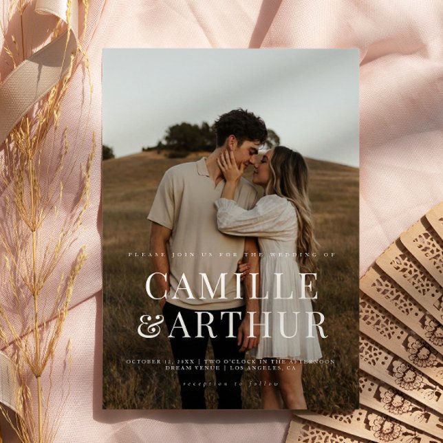 Convite Na moda de Foto Moderna Elegante (Criador carregado)