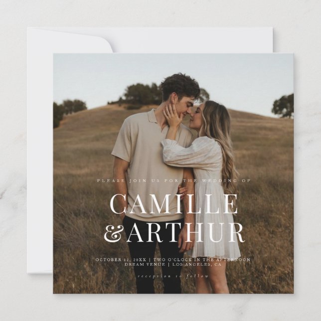 Convite Na moda de Foto Moderna Elegante (Frente)