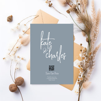 Convite Na moda Elegant Modern Custom Names Salvar data