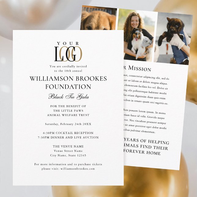 Convite Na moda Gala Logotipo Personalizado de Evento Foto (Criador carregado)