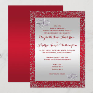 Convite Na moda Glitter & Diamond Casamento Casamento
