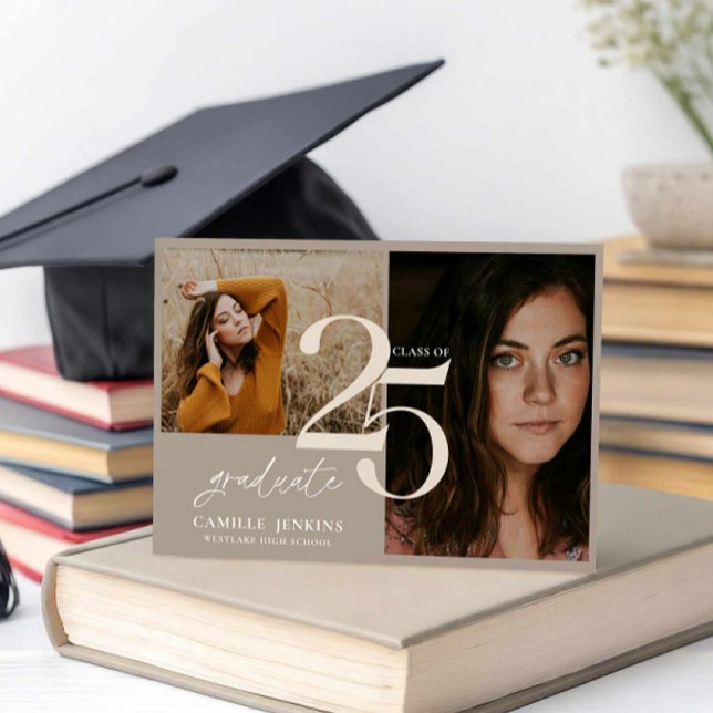 Convite Na moda Graduação Classe 2025 (Photo Graduation Announcement and Party Invitation)