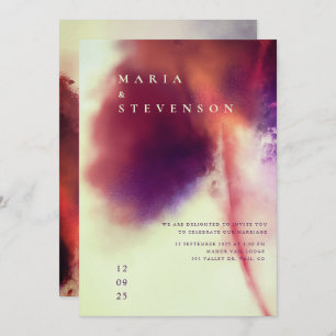 Convite Na moda Ivory Brown Watercolor Dandelion Weding