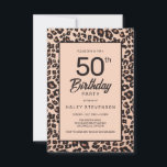 Convite Na moda Leopard Animal Print Trendy 50th Birthday<br><div class="desc">Elevem a sua celebração de aniversário com o nosso Na moda Leopard Animal Imprima o Tendy Birthday Invitation! Perfeitamente desenhado para ela, esse convite capta a essência de um safari selvagem com sua combinação marcante de listras e manchas em preto, marrom e bege. Para mais produtos visite o meu compro...</div>