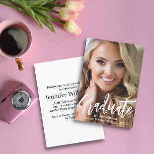 Convite na moda minimalista da graduação em fotografia 202
