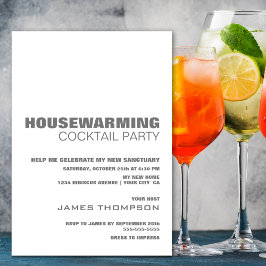 Convite Na moda Minimalista Partido Cocktail de Aqueciment