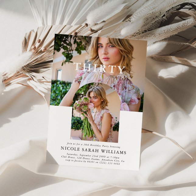 Convite Na moda,, Mínimo aniversário de 30 anos de 30 foto (Criador carregado)