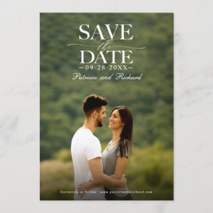 Convite Na moda Modern Salve A Foto Da Data